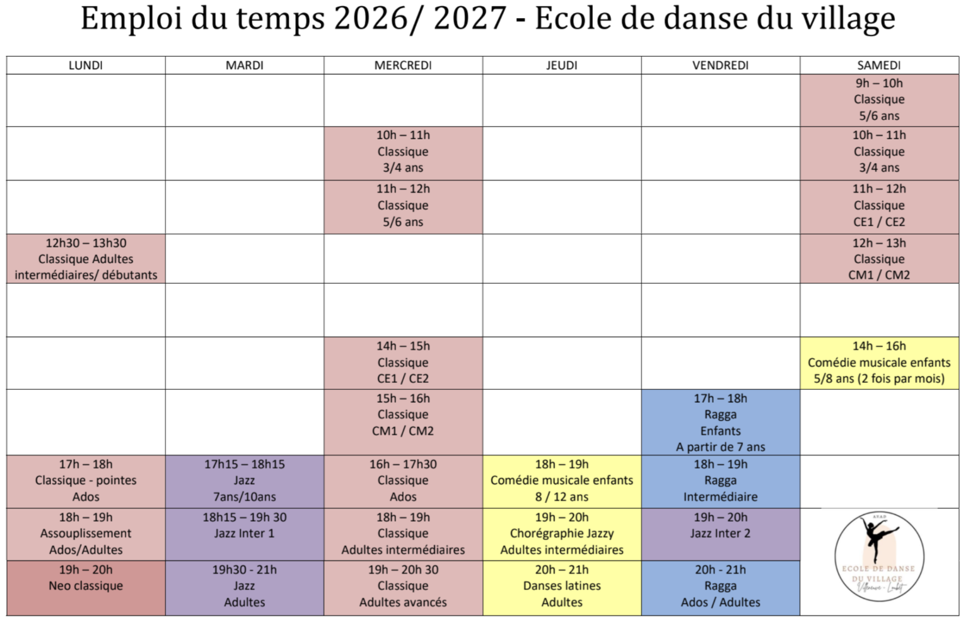 PLANNING AVAD 2026-2027